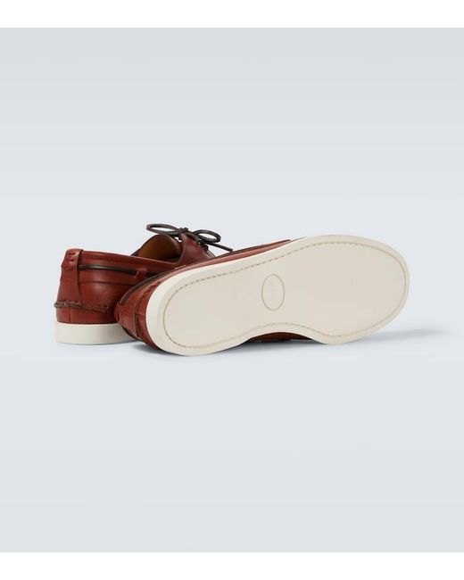 Kiton Segelschuhe Aus Leder in Brown für Herren
