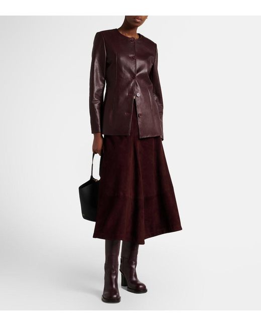 Nour Hammour Purple Maud Leather Blazer