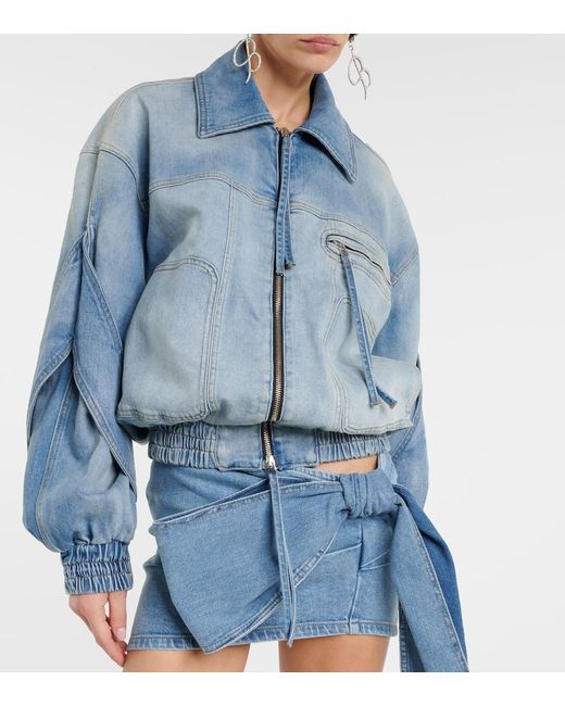 Blumarine Blue Denim Bomber Jacket