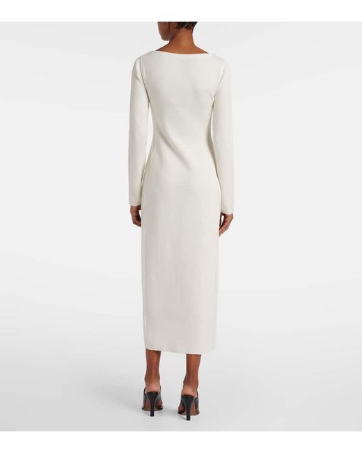 The Row White Iragi Knitted Midi Dress
