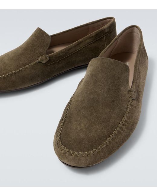 Manolo Blahnik Green Alder Suede Loafers for men
