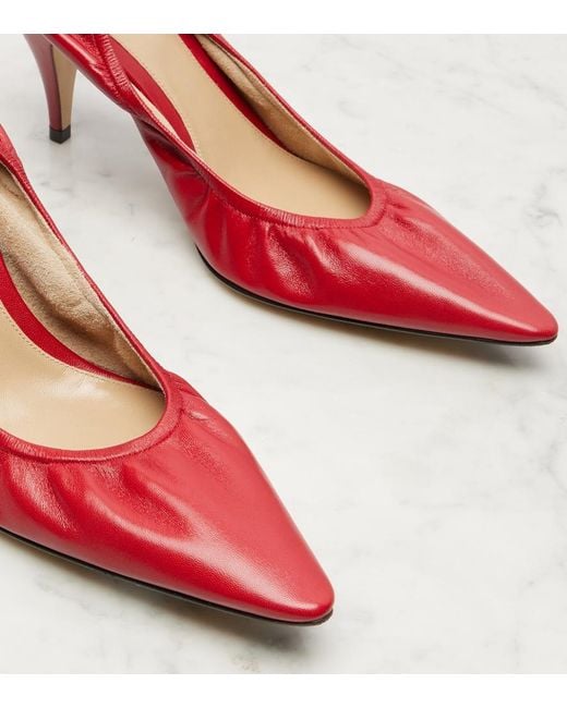 The Row Red Liisa Leather Pumps