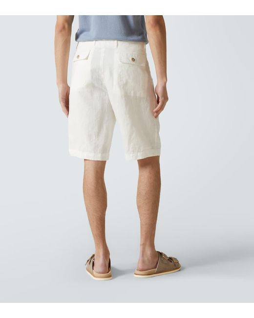 Bermudas De Lino Fedeli de hombre de color White