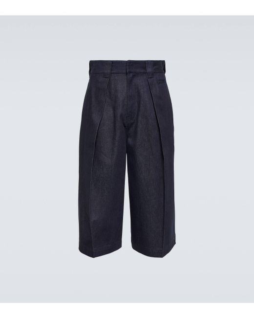 Loewe Blue Paula's Ibiza Pleated Jean Shorts for men