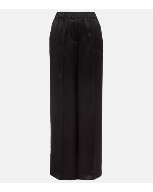 Loewe Black Silk Wide-leg Pants
