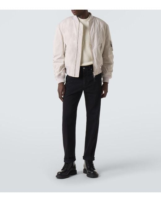 Givenchy White Stamp Cotton-Blend Bomber Jacket for men