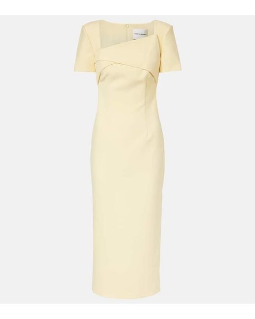 Roland Mouret Metallic Draped Crepe Cocktail Dress