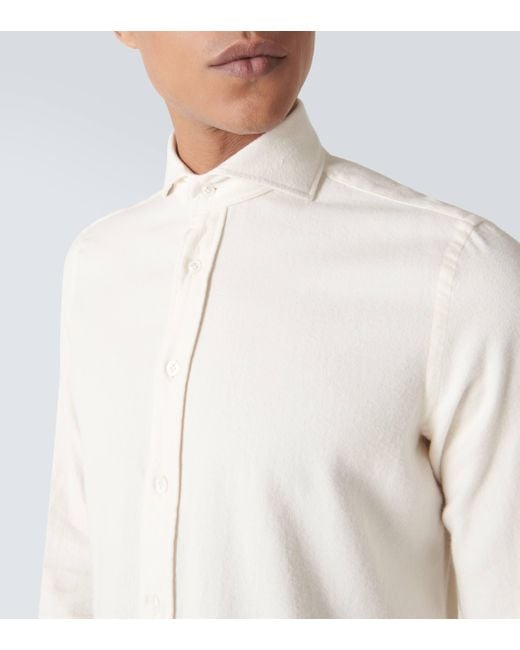 Lardini White Cotton Oxford Shirt for men