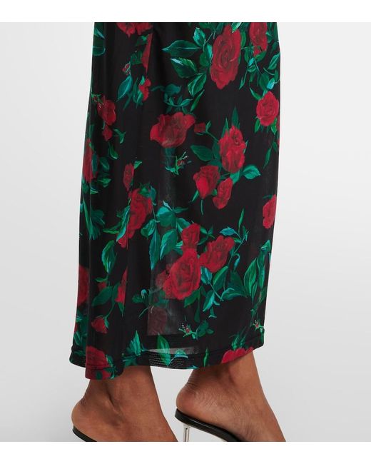Alexandra Miro Green Selene Floral Mesh Maxi Dress