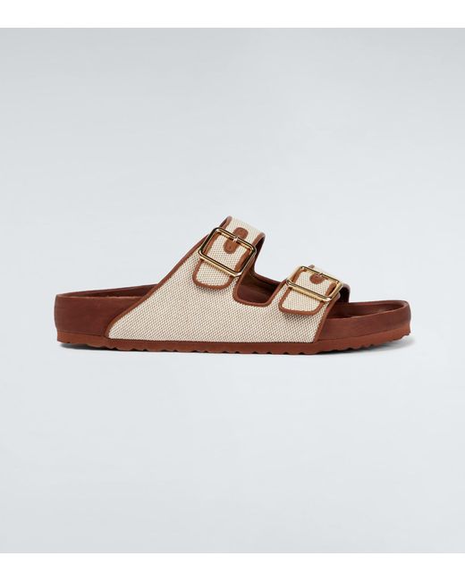 Birkenstock 1774 Brown Arizona French Piping Sandals for men