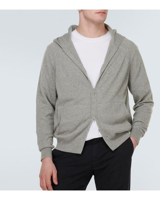 Loro Piana Gray Merano Cashmere Hoodie for men