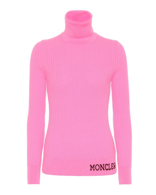 Moncler Pink Wool Turtleneck Sweater