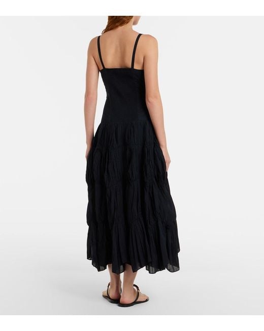 Ulla Johnson Black Emmalina Cotton Voile Midi Dress