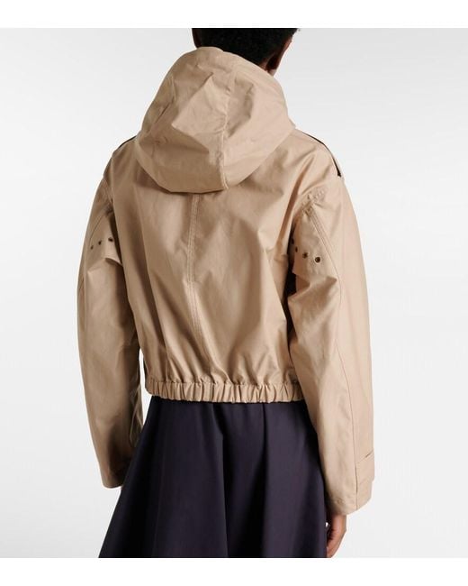 Moncler Natural Carex Cropped Hooded Cotton-Blend Poplin Jacket