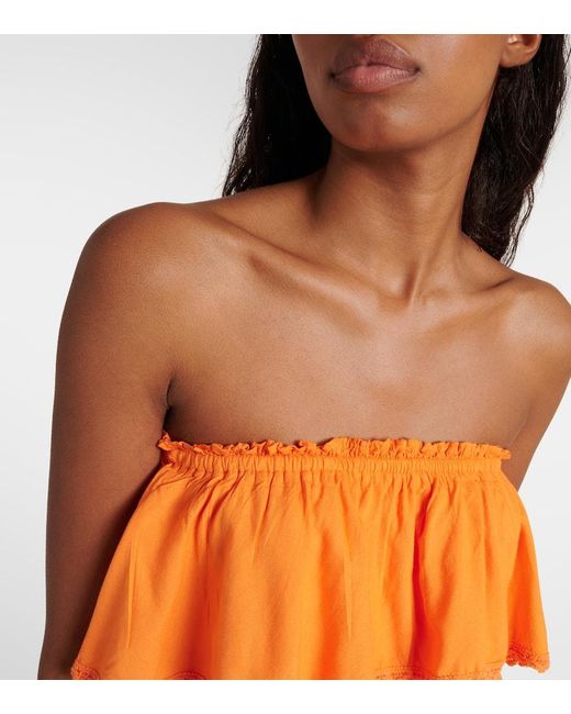 Vestido corto bandeau Salma a capas Melissa Odabash de color Orange