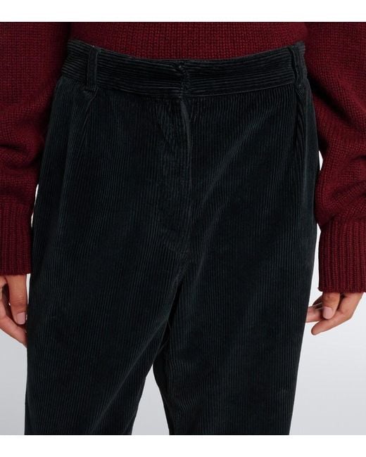 The Row Blue Adler Cotton Corduroy Wide-Leg Pants