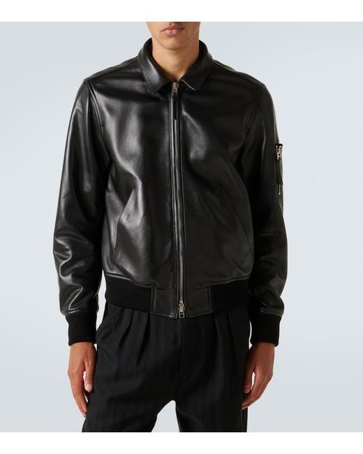 Tom Ford Black Leather Blouson Jacket for men