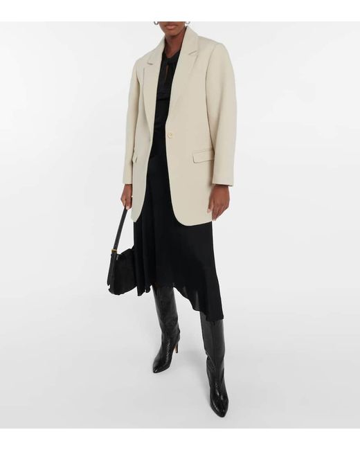 Isabel Marant Natural Mantel Jilinka Aus Wolle Und Baumwolle
