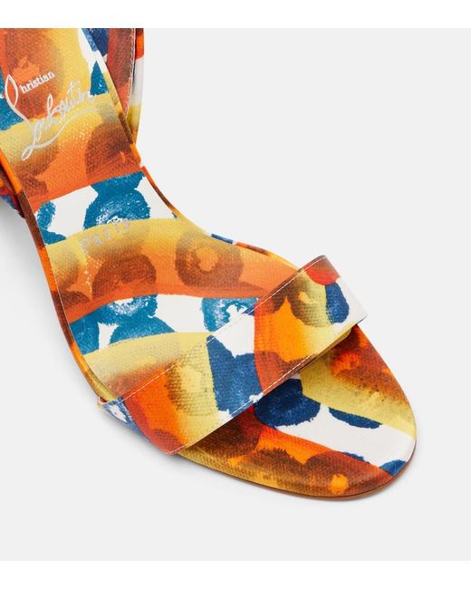 Christian Louboutin Orange Miss Z Sandale Du Désert Silk Sandals 100
