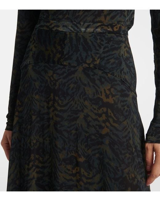Falda Larga Paola De Jersey Estampada Ulla Johnson de color Black
