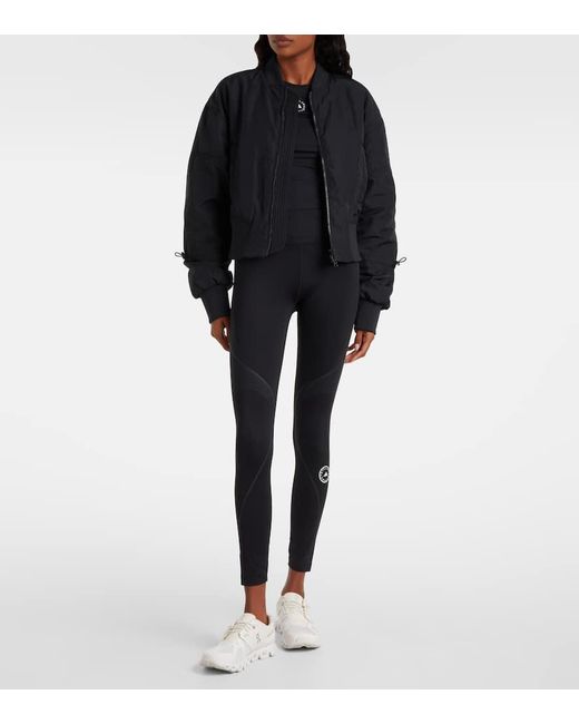 Adidas By Stella McCartney Black Cropped-Bomberjacke True Nature