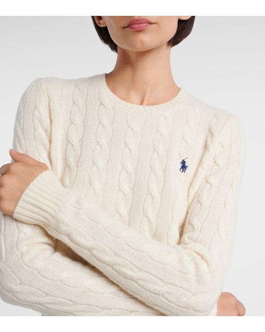 Polo Ralph Lauren Natural Pullover Pony Aus Wolle Und Kaschmir