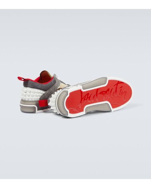 Christian Louboutin Sneakers Astroloubi aus Leder und Veloursleder in Multicolor für Herren