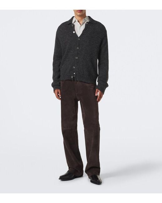 Our Legacy Black Cypher Croc-Effect Leather Loafers for men