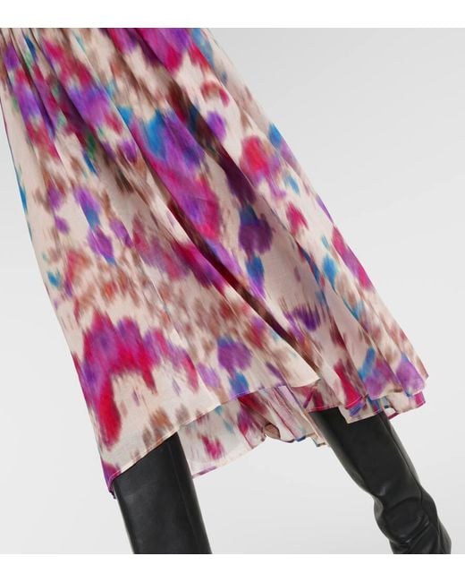 Isabel Marant Purple Printed Cotton Midi Dress