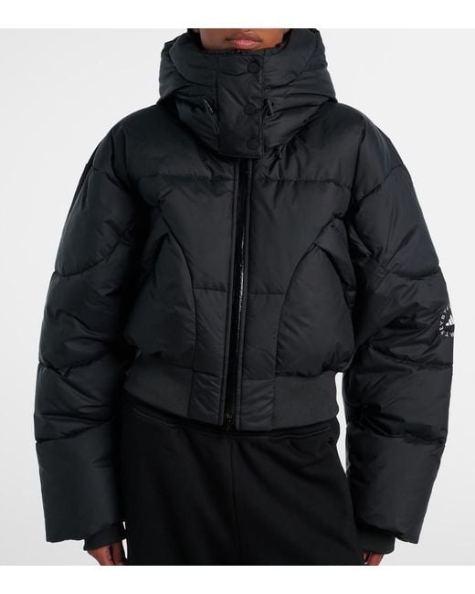 Adidas By Stella McCartney Black Cropped Puffer Jacket