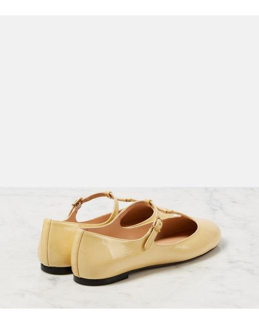 Chloé Natural Marcie Patent Leather Mary Jane Flats