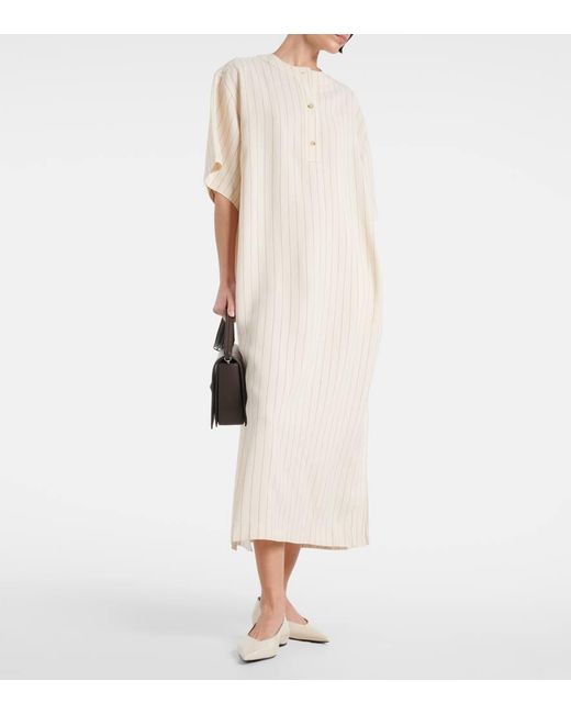 Vestido Camisero Midi Miles De Crepe Totême  de color White