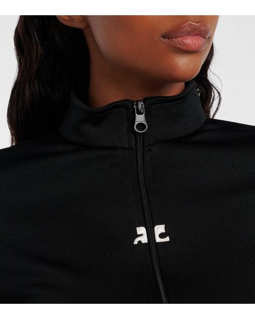 Courreges Black Interlock Jersey Track Jacket