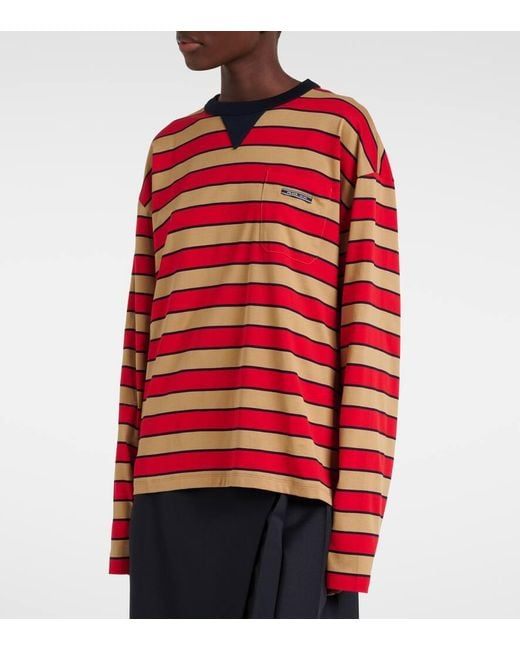 Prada Red Longsleeve Aus Baumwoll-Jersey