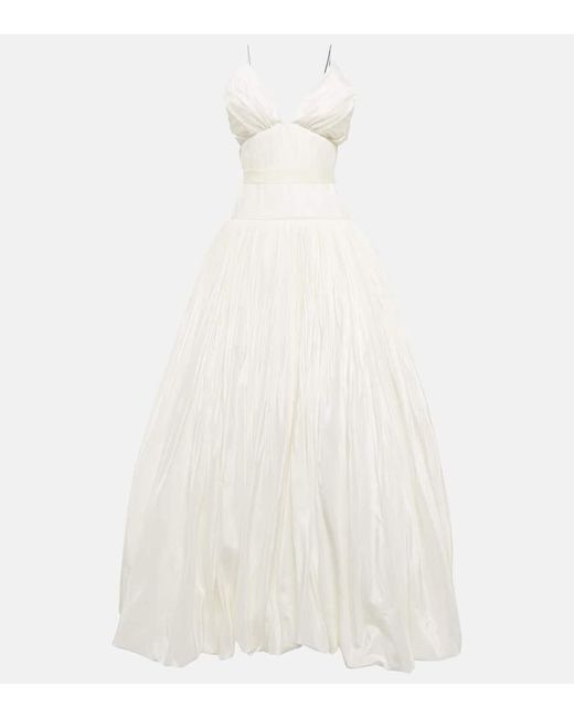 Danielle Frankel White Bridal Leith Silk Taffeta Gown