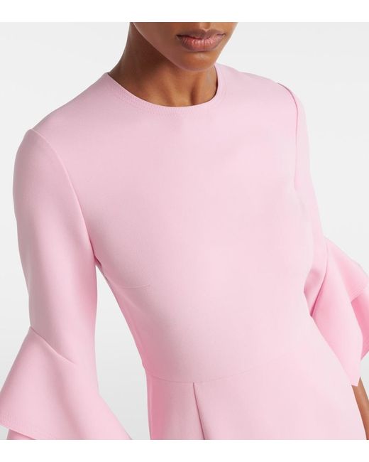 Roksanda Pink Ruffled Midi Dress