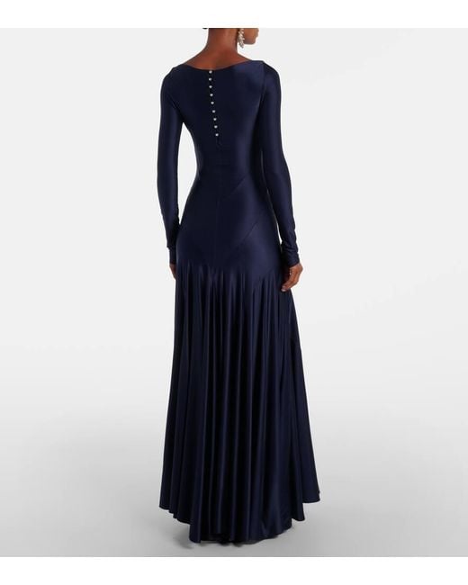 Rabanne Blue Maxikleid Aus Jersey