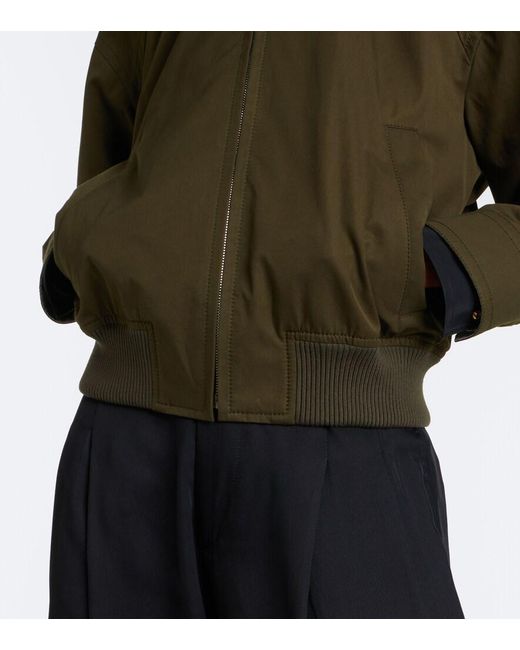 Bottega Veneta Green Intrecciato Cotton Blouson Jacket