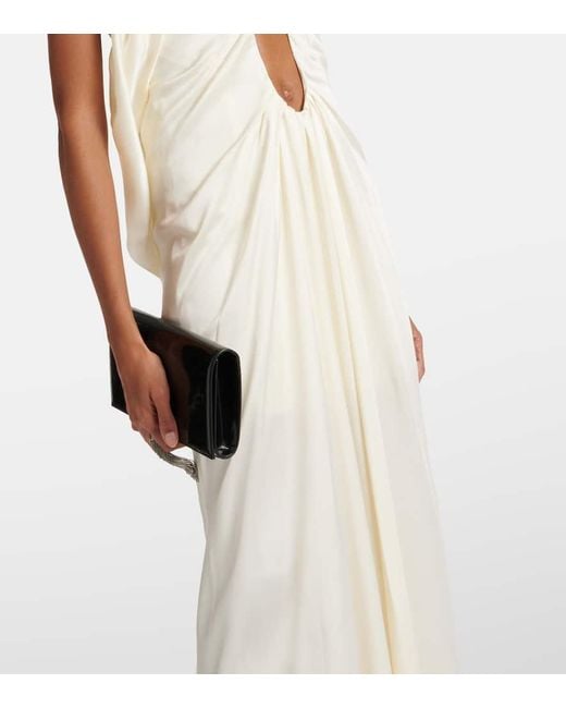 Victoria Beckham White Cutout Crepe Satin Gown