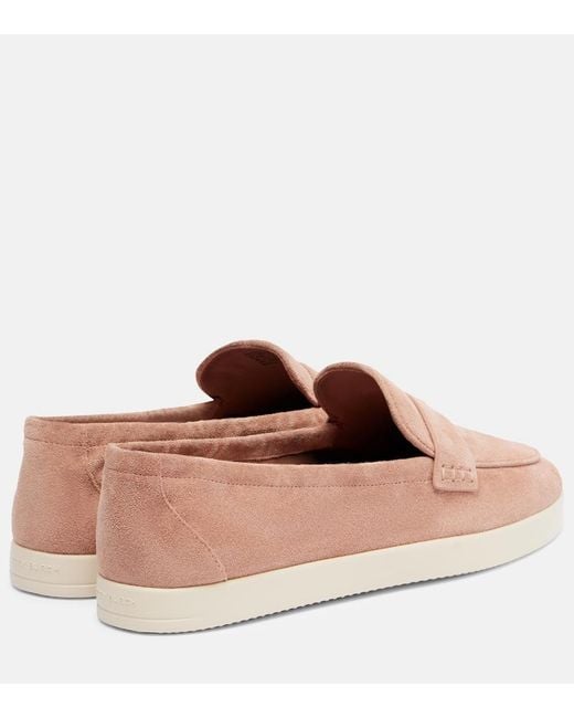 Tory Burch Pink Suede Penny Loafers