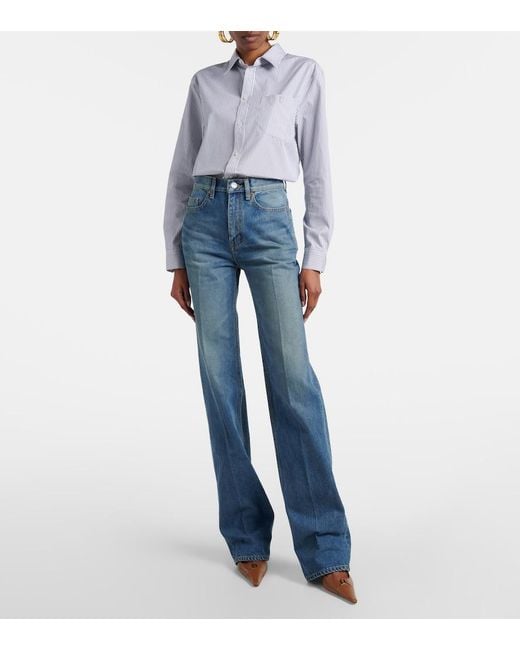 Saint Laurent Blue Yves Flared Jeans