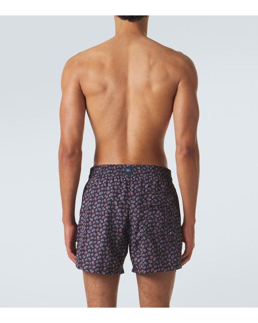 Etro Blue Paisley Swim Trunks for men