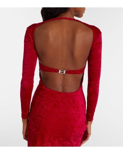 Balenciaga Red Velvet Corset Gown
