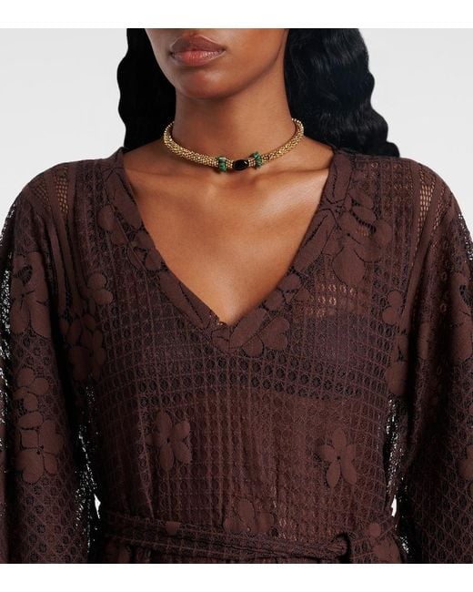 Melissa Odabash Brown June Cotton-Blend Kaftan