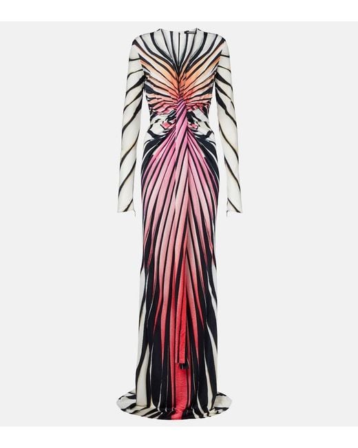 Roberto Cavalli Red Printed Gown