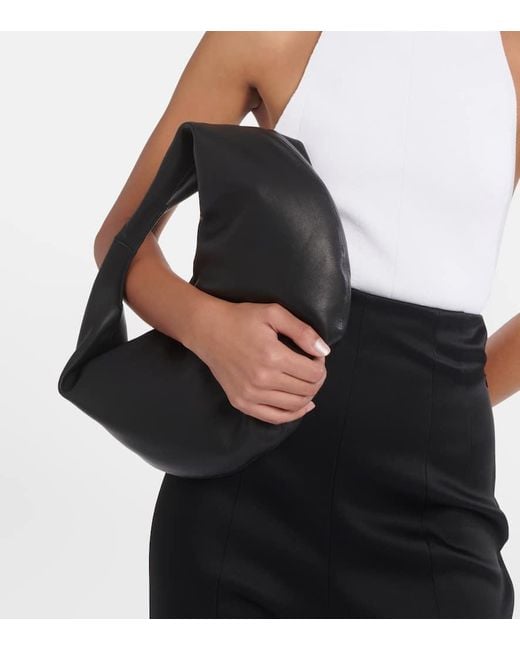 Khaite Black Olivia Medium Leather Shoulder Bag - Women's - Leather