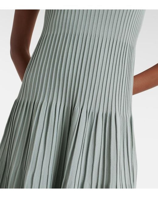 Max Mara Green Egizio Ribbed-Knit Midi Dress
