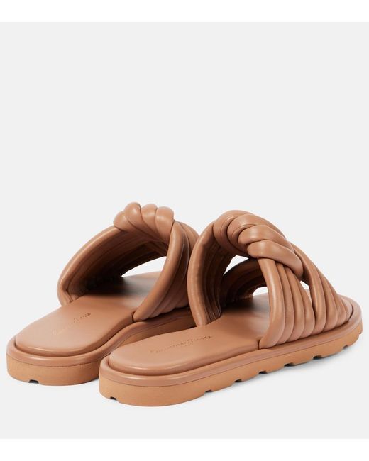 Gianvito Rossi Brown Ottavia Leather Slides