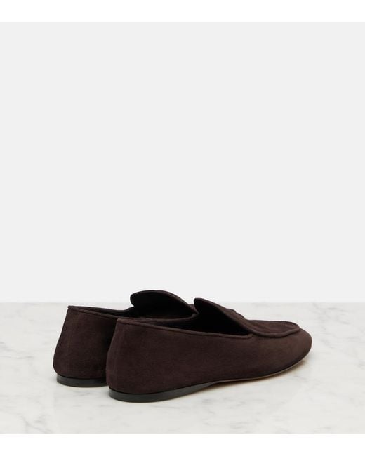 The Row Brown Awar Suede Loafers