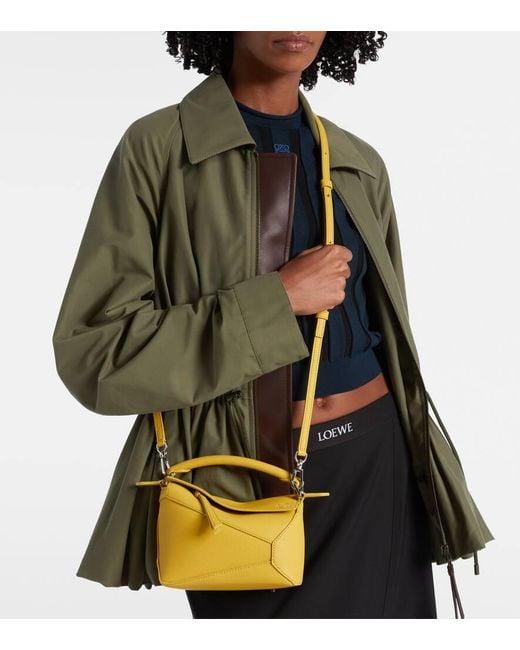 Loewe Yellow Tote Puzzle Edge Mini Aus Leder